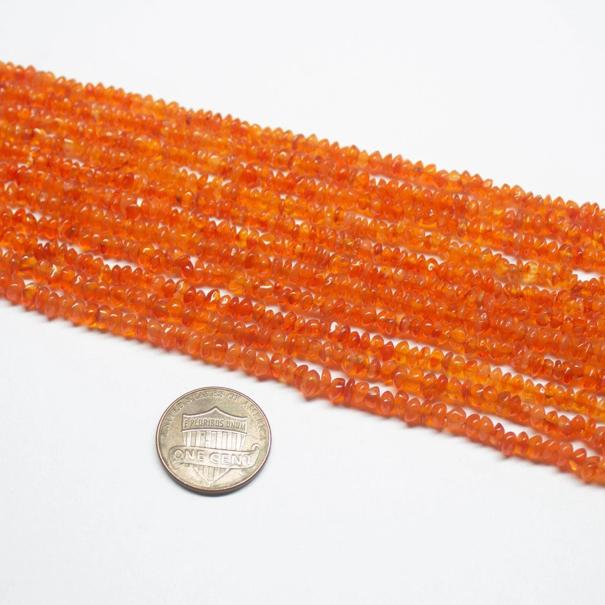 4 Strand Orange Carnelian Smooth Rondelle Loose Gemstone Spacer Beads 14" 3-4mm