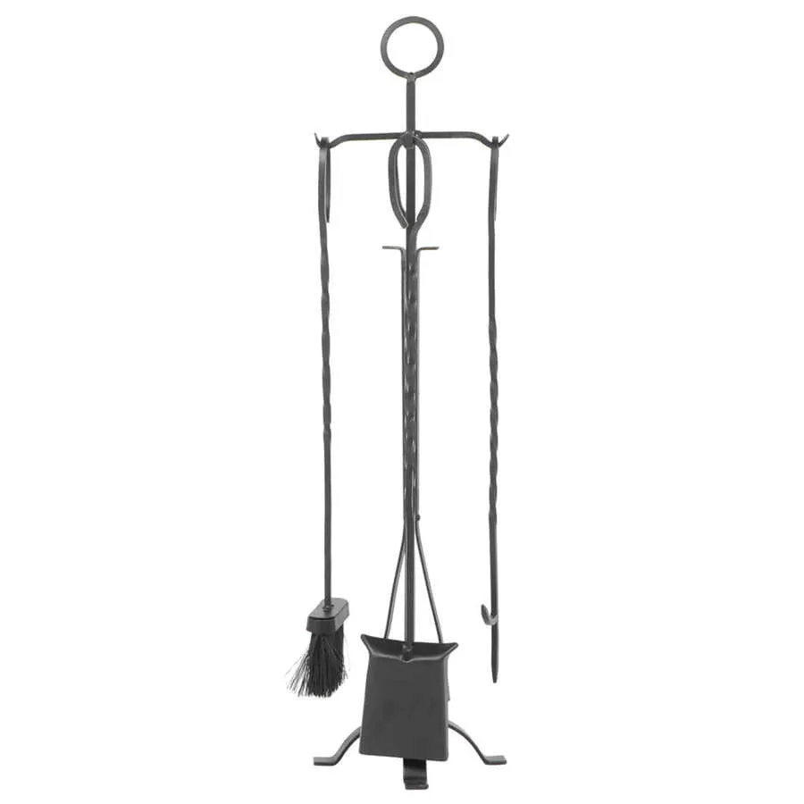 5-Piece Forged Iron Fireplace Tool Set