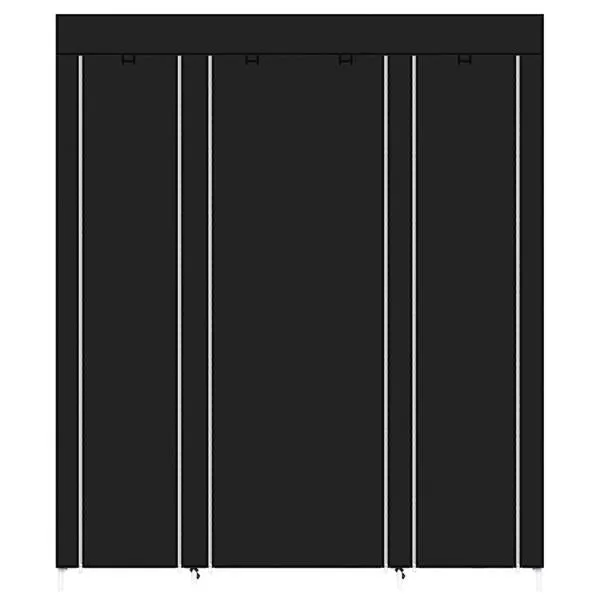 69" Black Portable Clothes Closet: Wardrobe Storage Organizer with Sturdy Non-Woven Fabric