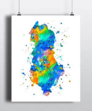 Albania Map Art Print - Unframed