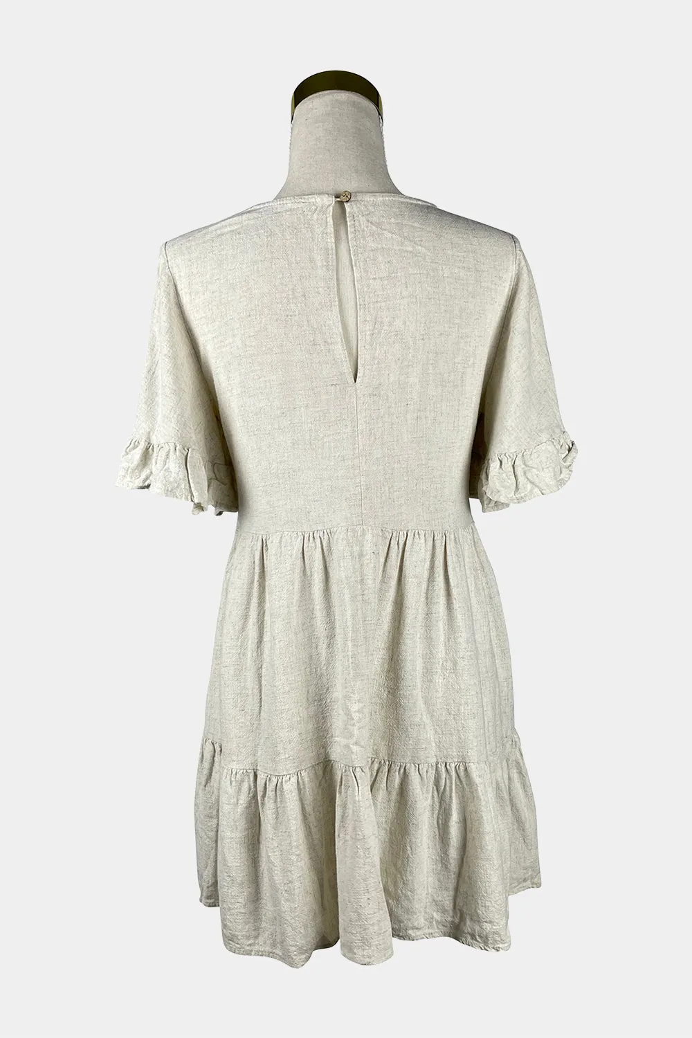 ALLY Cream Linen Mini Dress