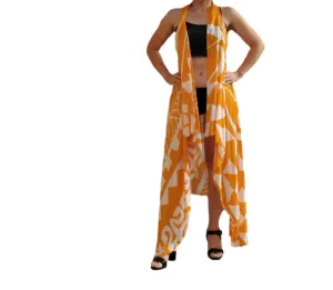 Aloha Royale - Magic Sarong - Rounded Corners - Hawaiian Hibiscus - Iced Mango & White