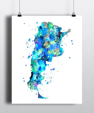 Argentina Map Art Print - Unframed