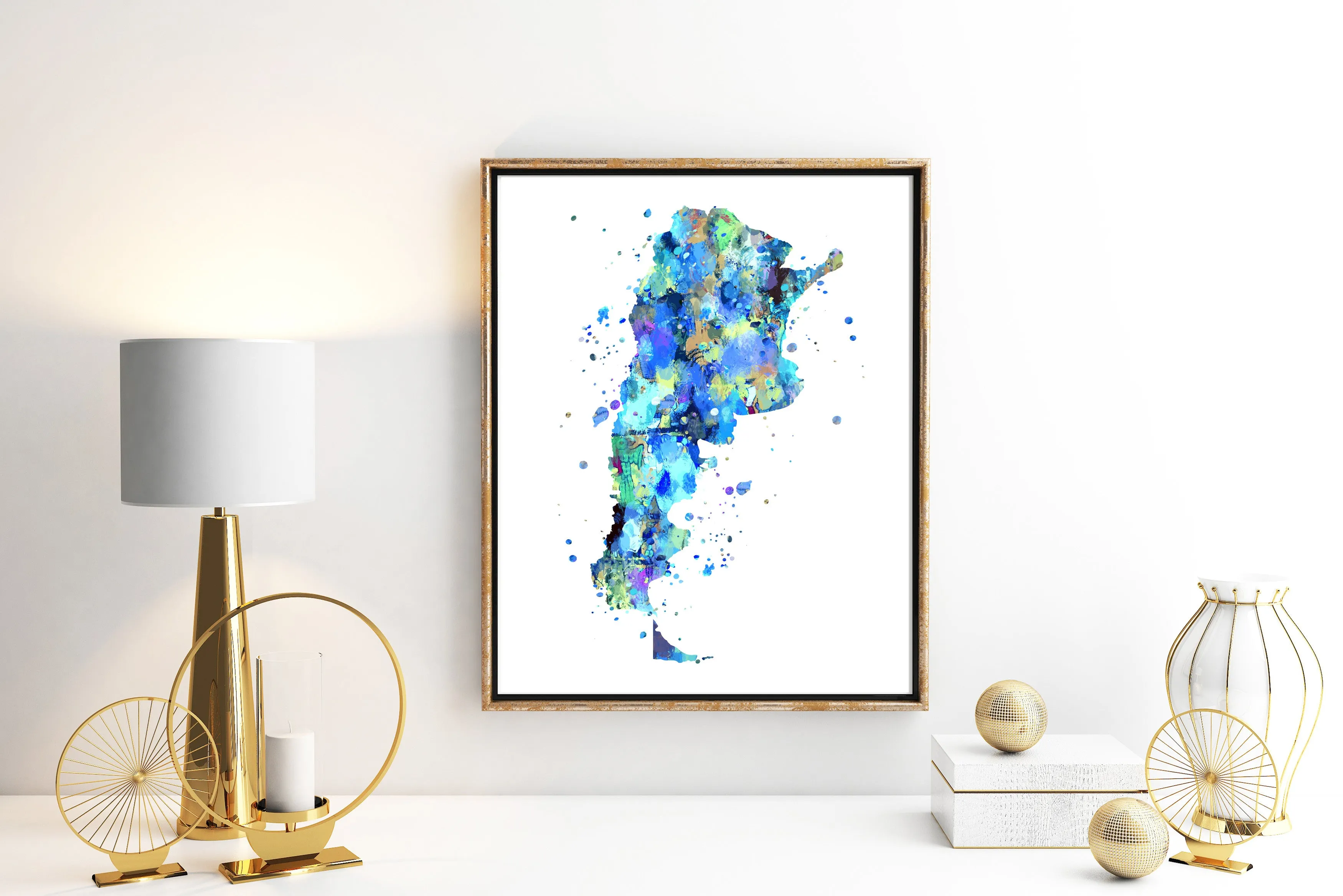 Argentina Map Art Print - Unframed