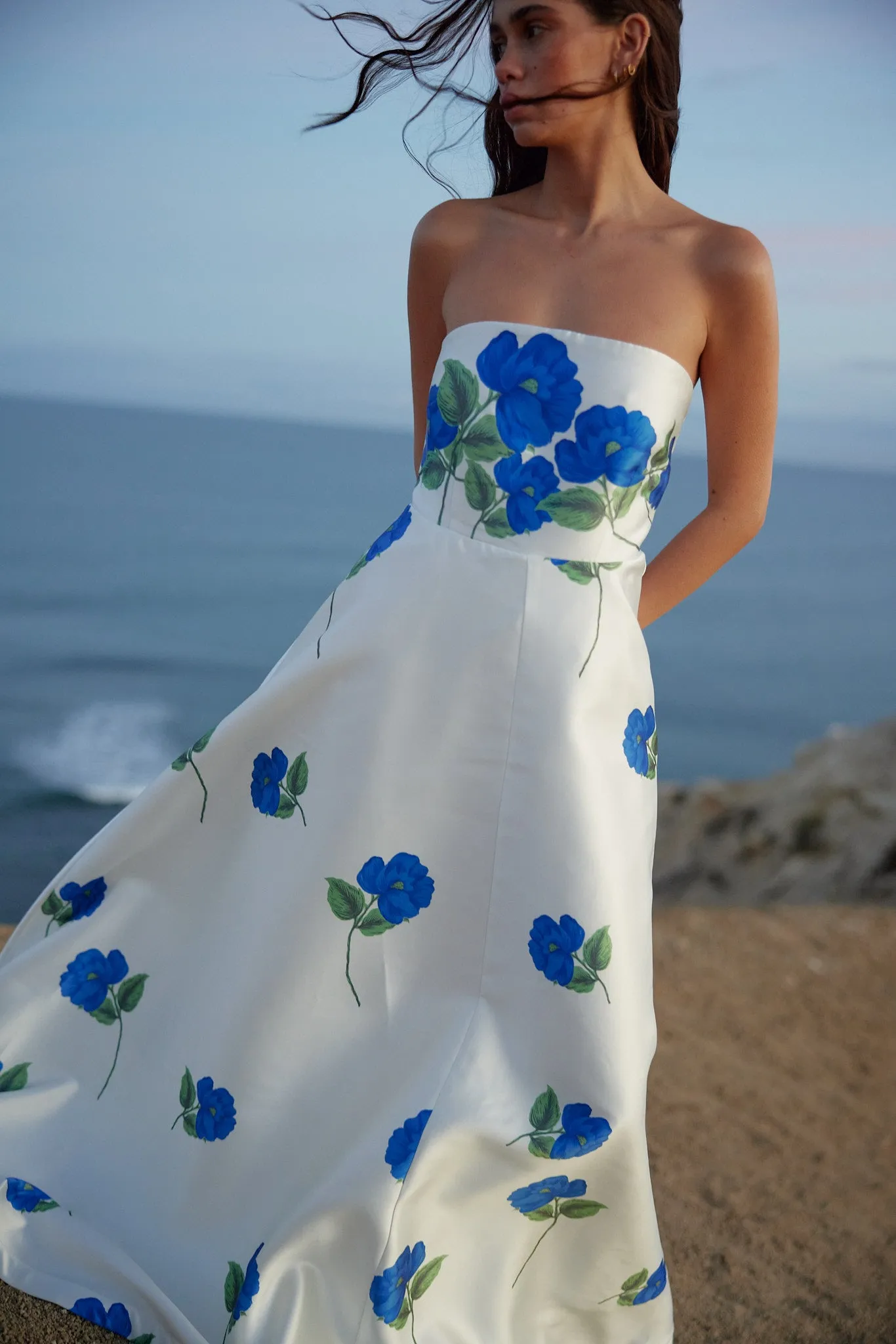 AUDREY DRESS IN CELESTE/FOAM - PRE ORDER NOW