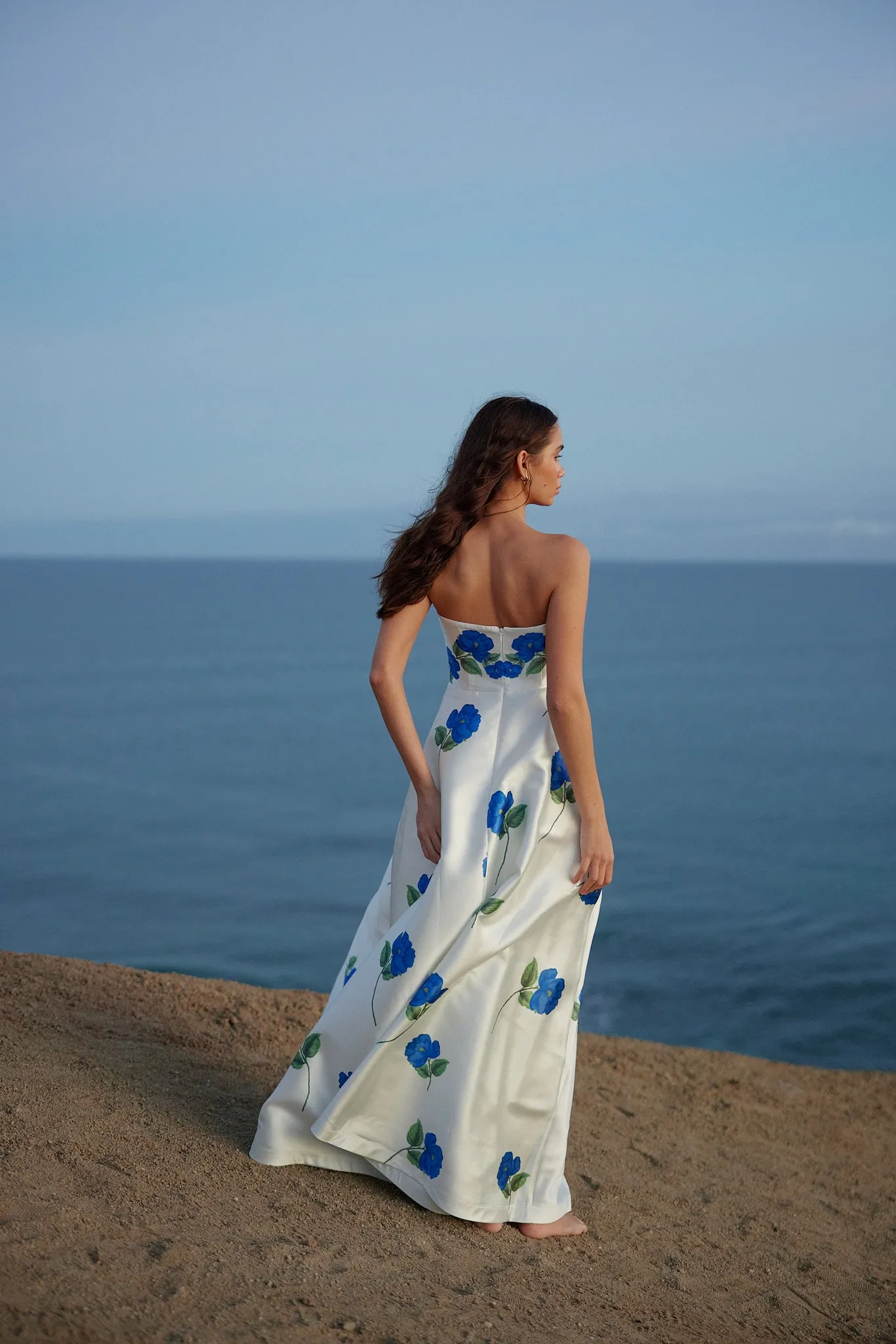 AUDREY DRESS IN CELESTE/FOAM - PRE ORDER NOW