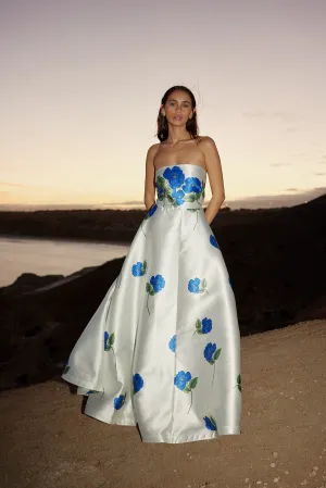 AUDREY DRESS IN CELESTE/FOAM - PRE ORDER NOW