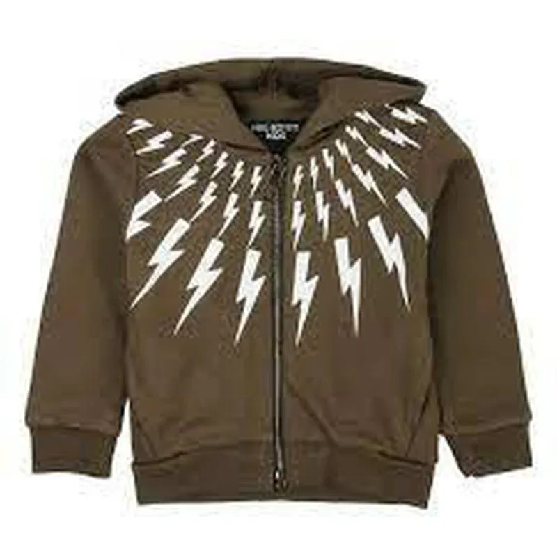 Baby Boys Khaki Lightening Hoody