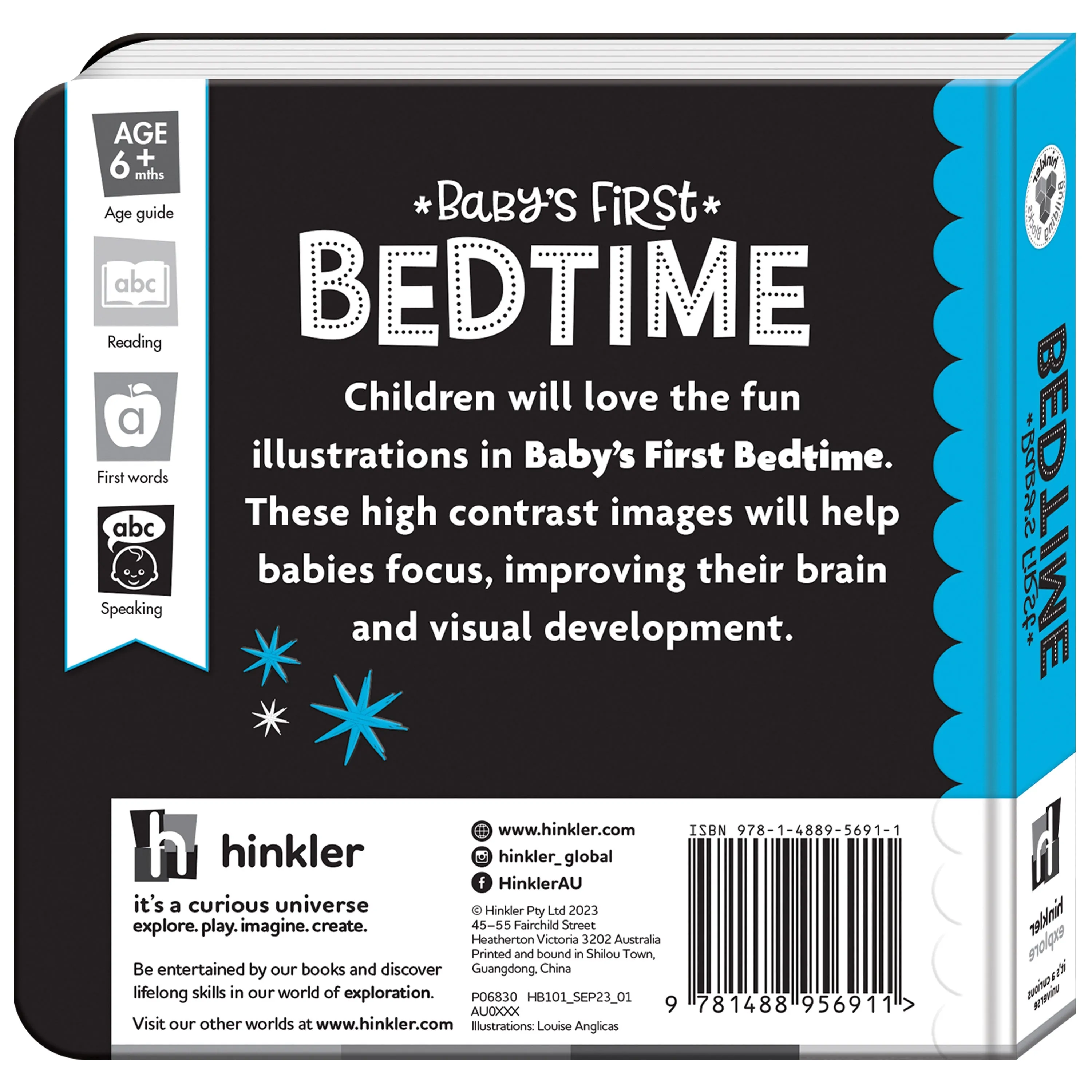 Baby’s First High Contrast Neon Board Book: Bedtime