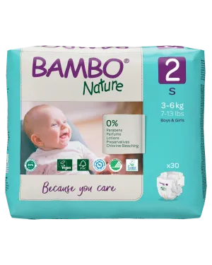 Bambo Nature Eco Nappies - Size 2 (7-13lbs/3-6kg)