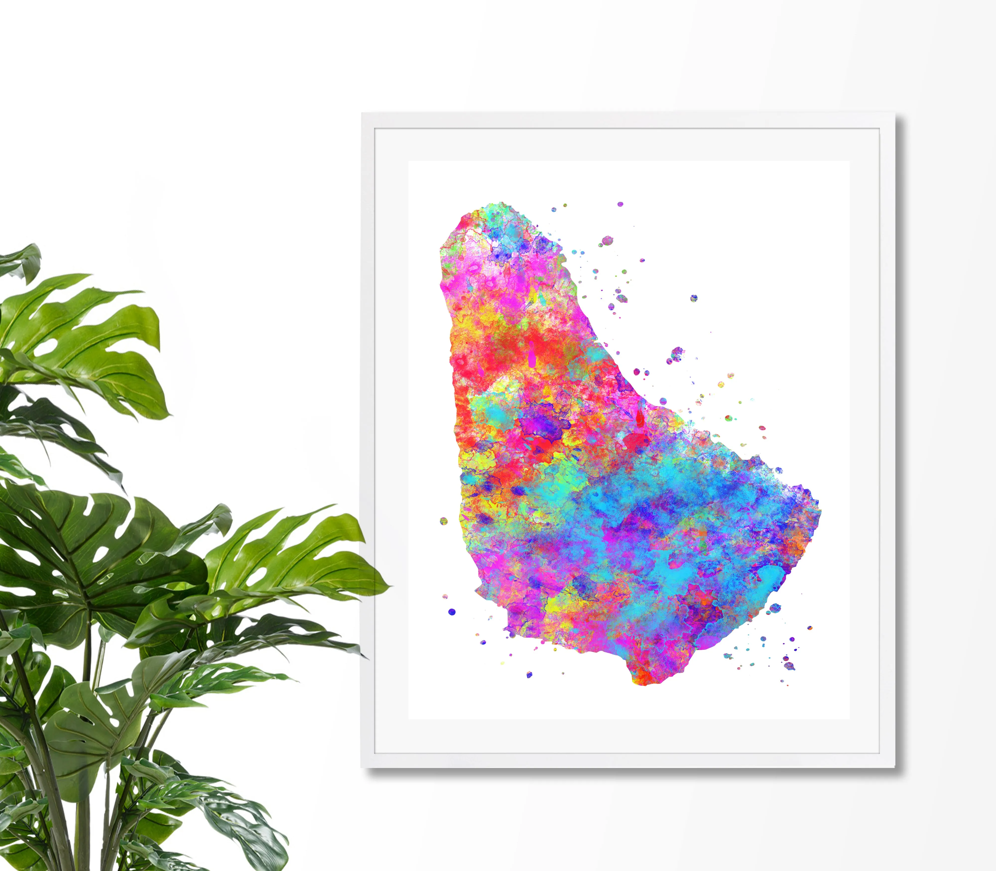 Barbados Map Art Print - Unframed