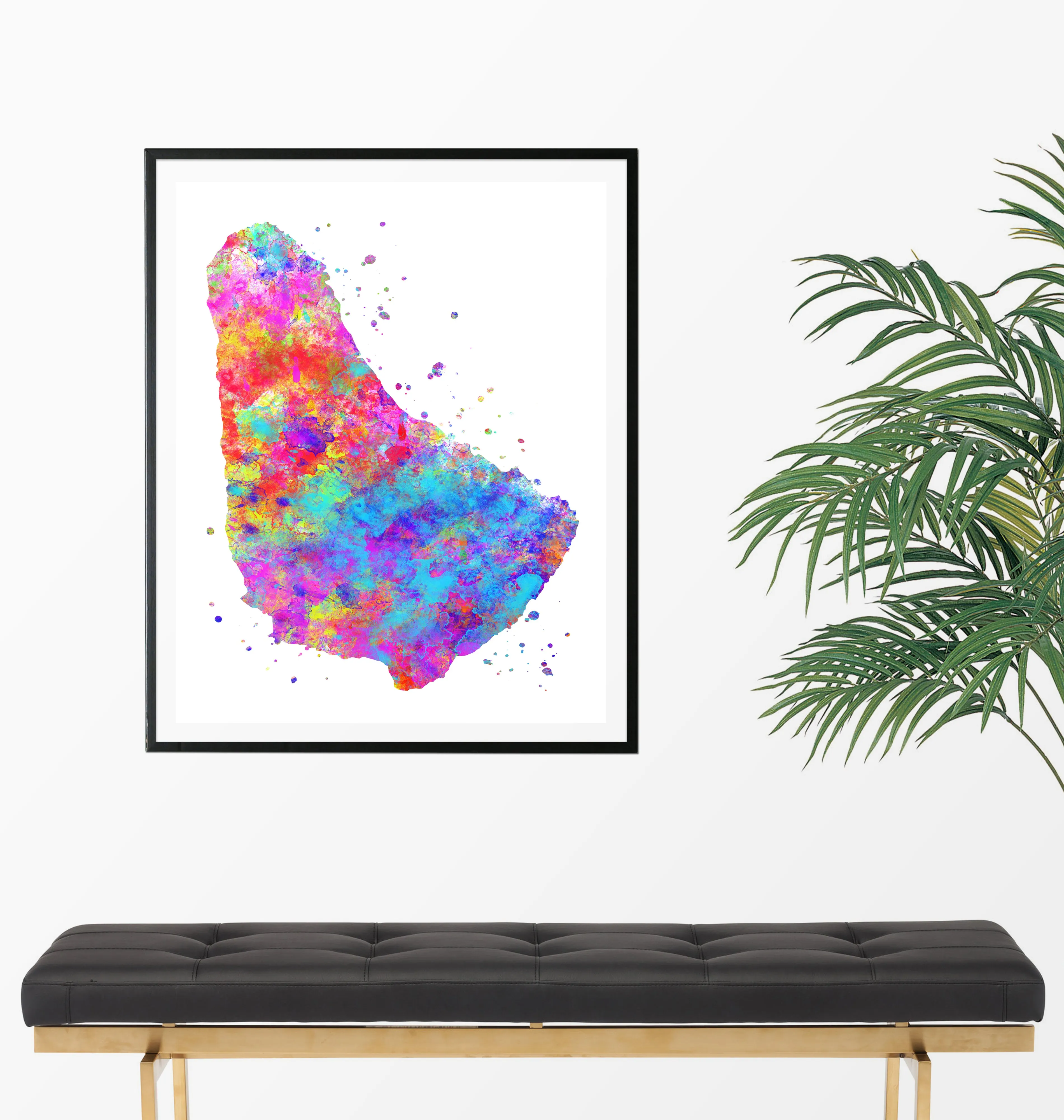 Barbados Map Art Print - Unframed