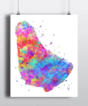 Barbados Map Art Print - Unframed