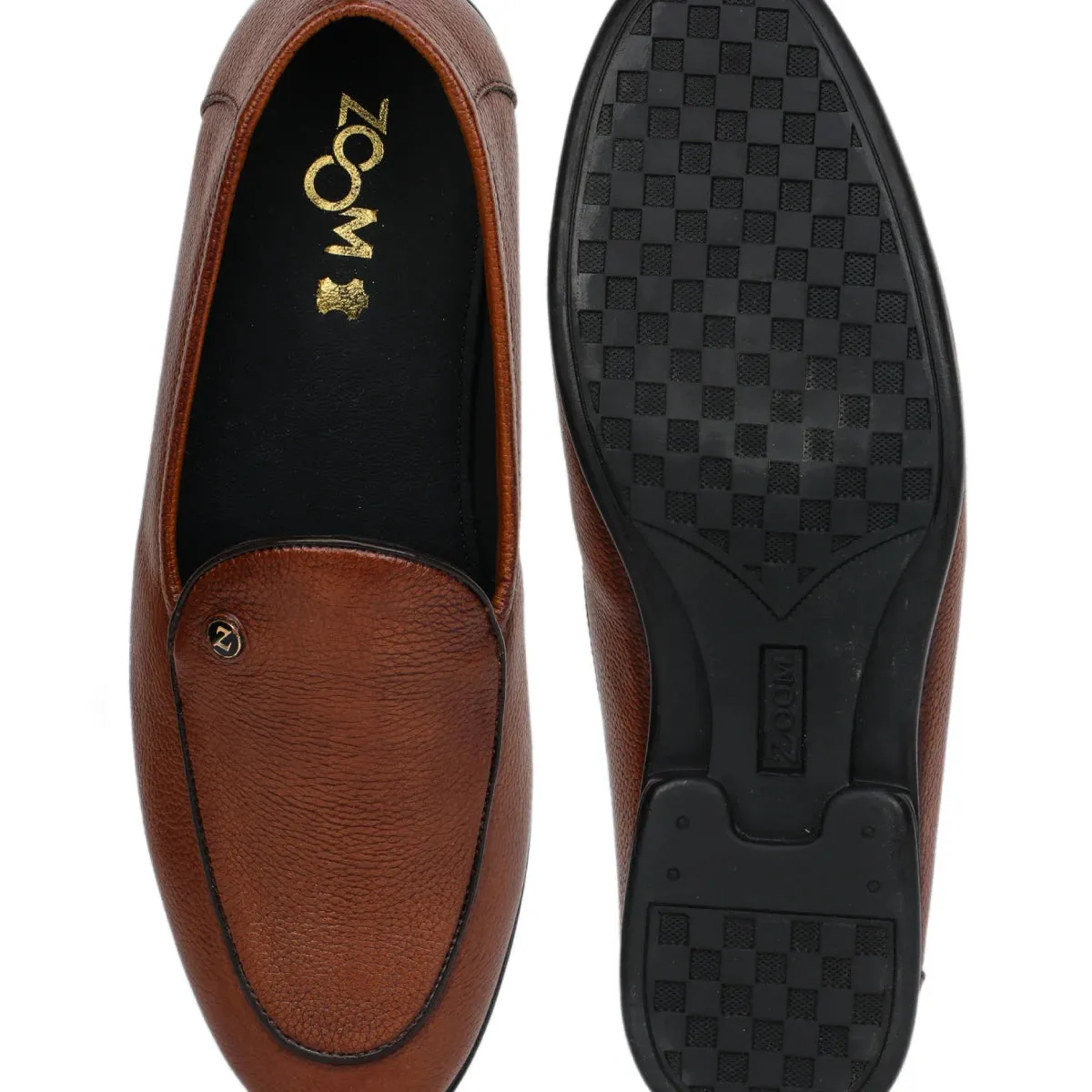 Black Formal Apron-Toe Loafers 1740 | Leather Shoes for Men