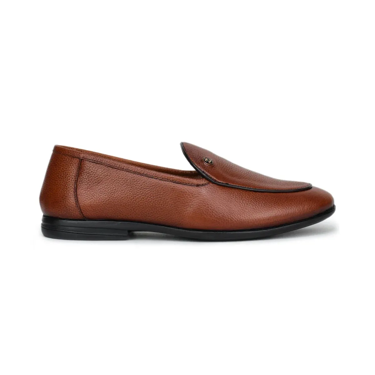 Black Formal Apron-Toe Loafers 1740 | Leather Shoes for Men