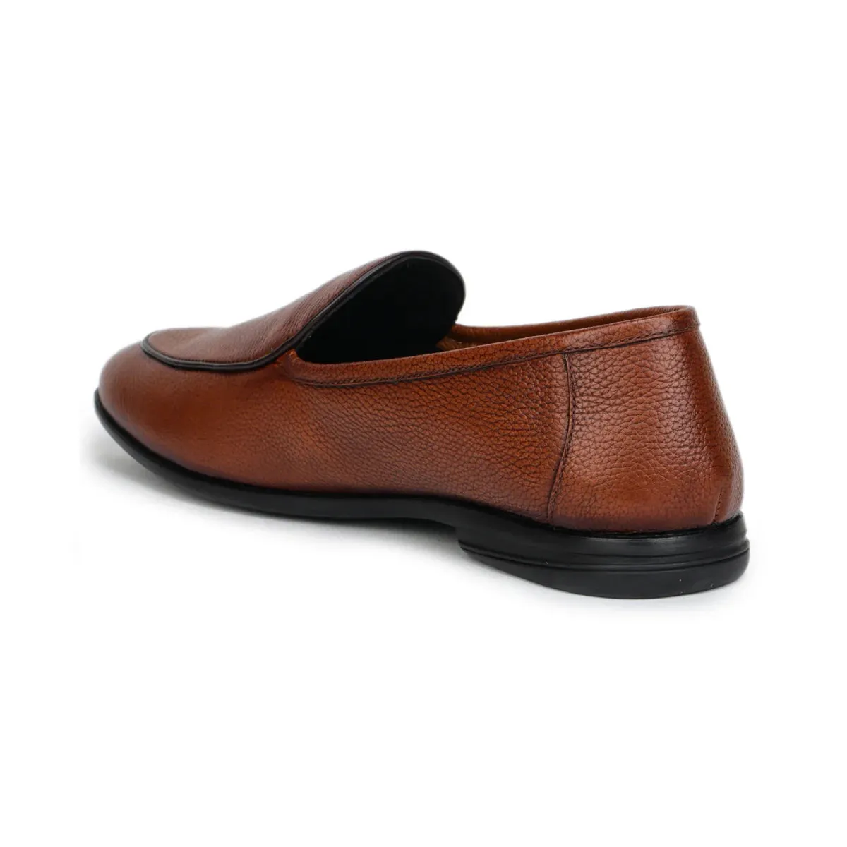 Black Formal Apron-Toe Loafers 1740 | Leather Shoes for Men