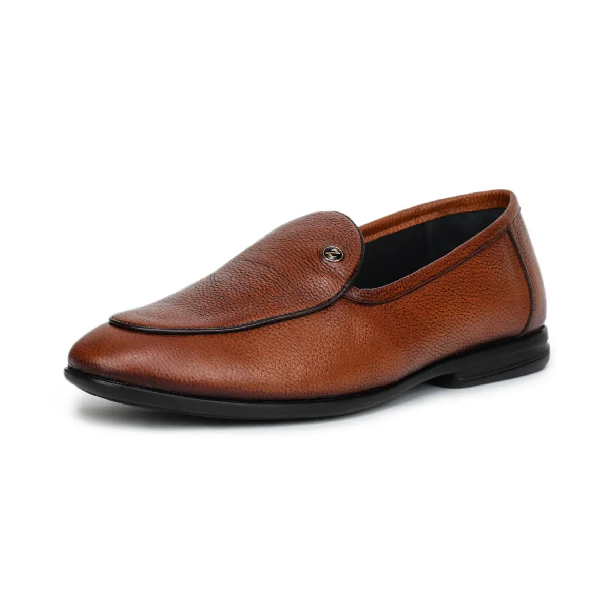 Black Formal Apron-Toe Loafers 1740 | Leather Shoes for Men