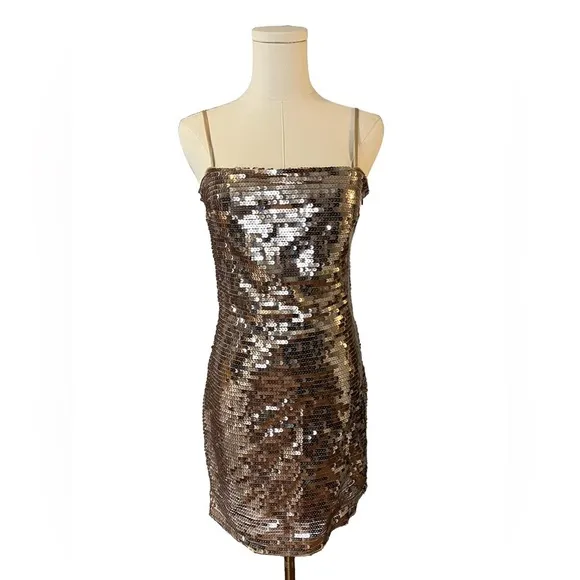 BLOOMINGDALES Sexy Wedding Prom Cocktail Party Flirty Sparkly Mini Dress NWOT