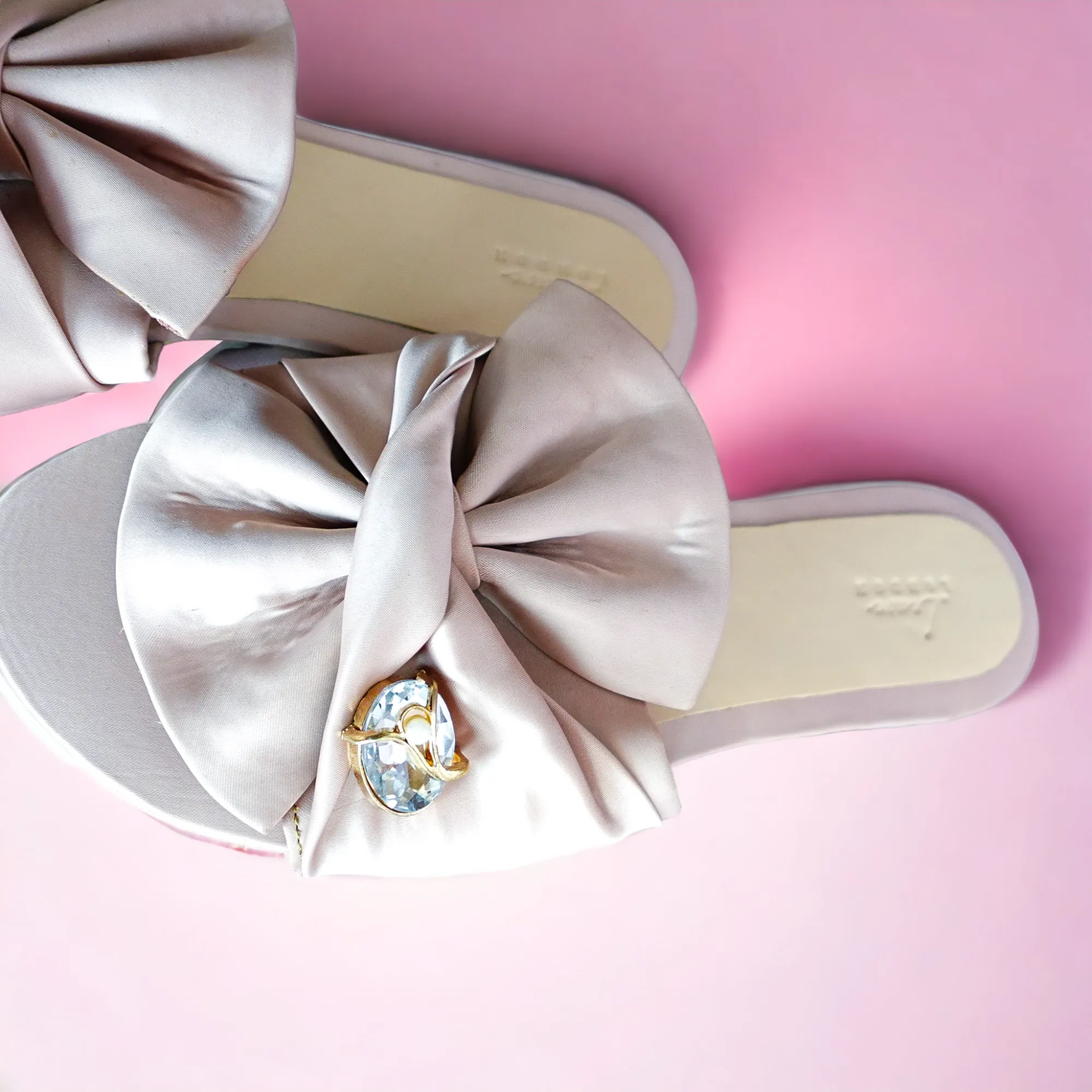 Bow Decor Single Band Espadrille Slide Slipper