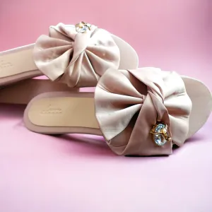 Bow Decor Single Band Espadrille Slide Slipper