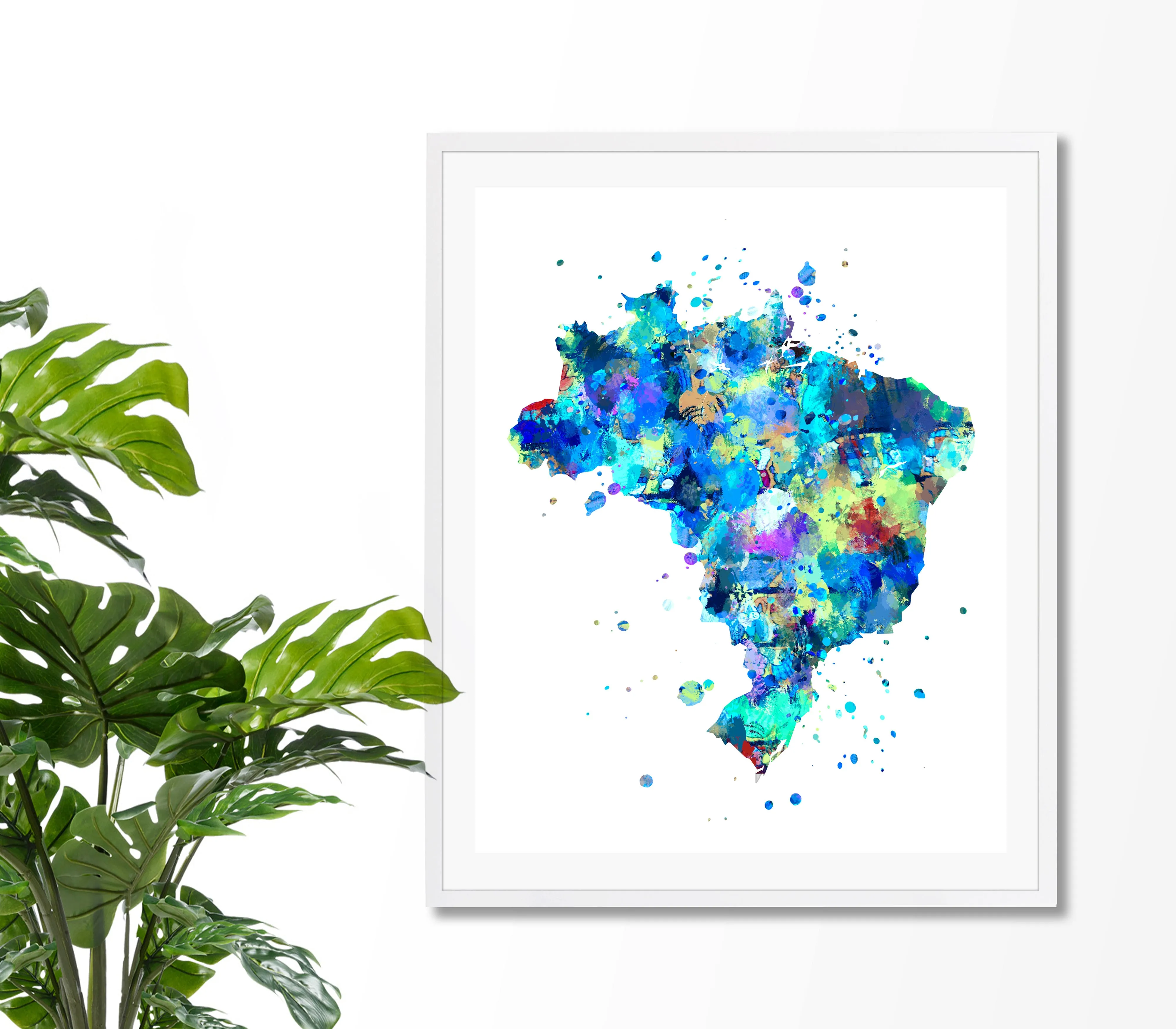 Brazil Map Art Print - Unframed