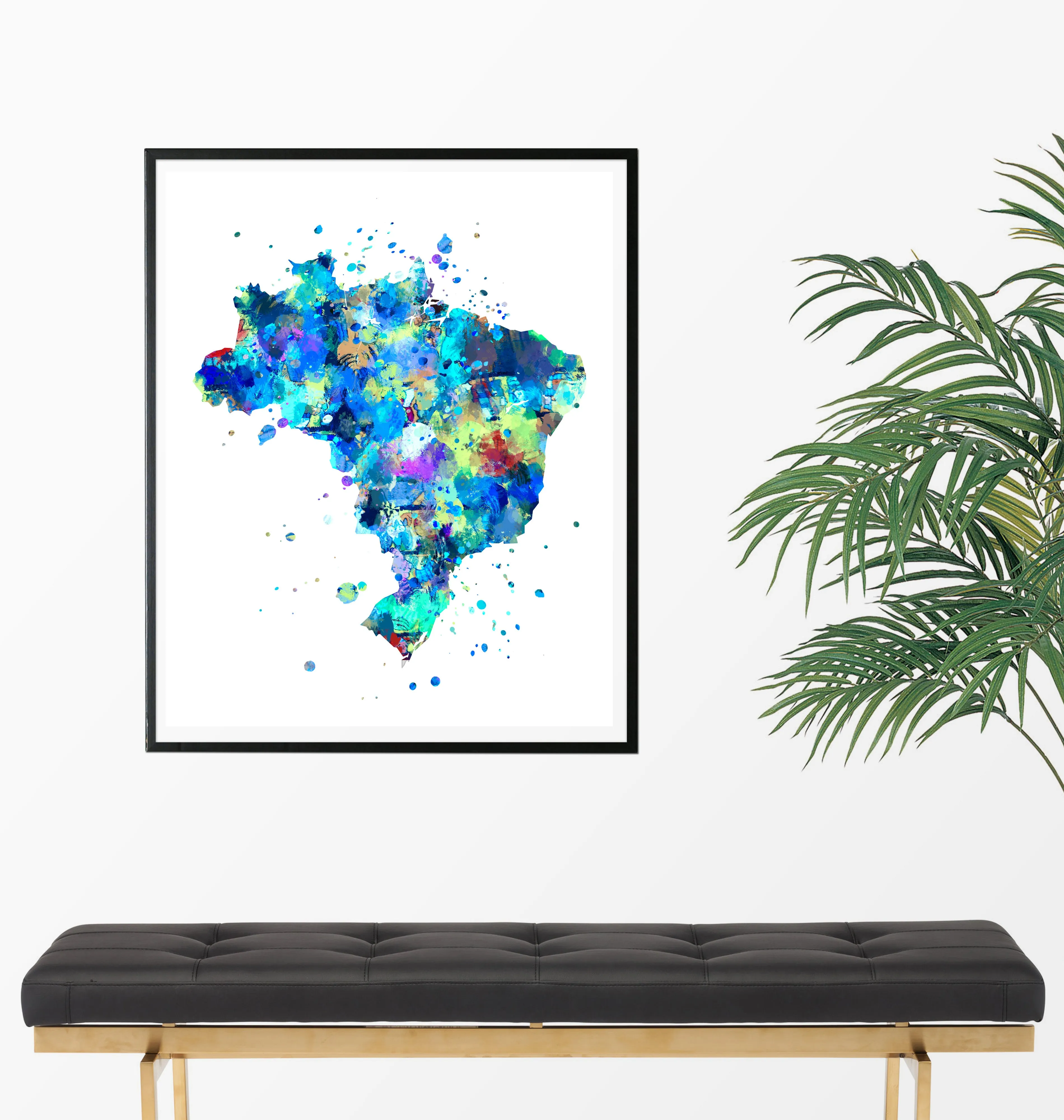 Brazil Map Art Print - Unframed