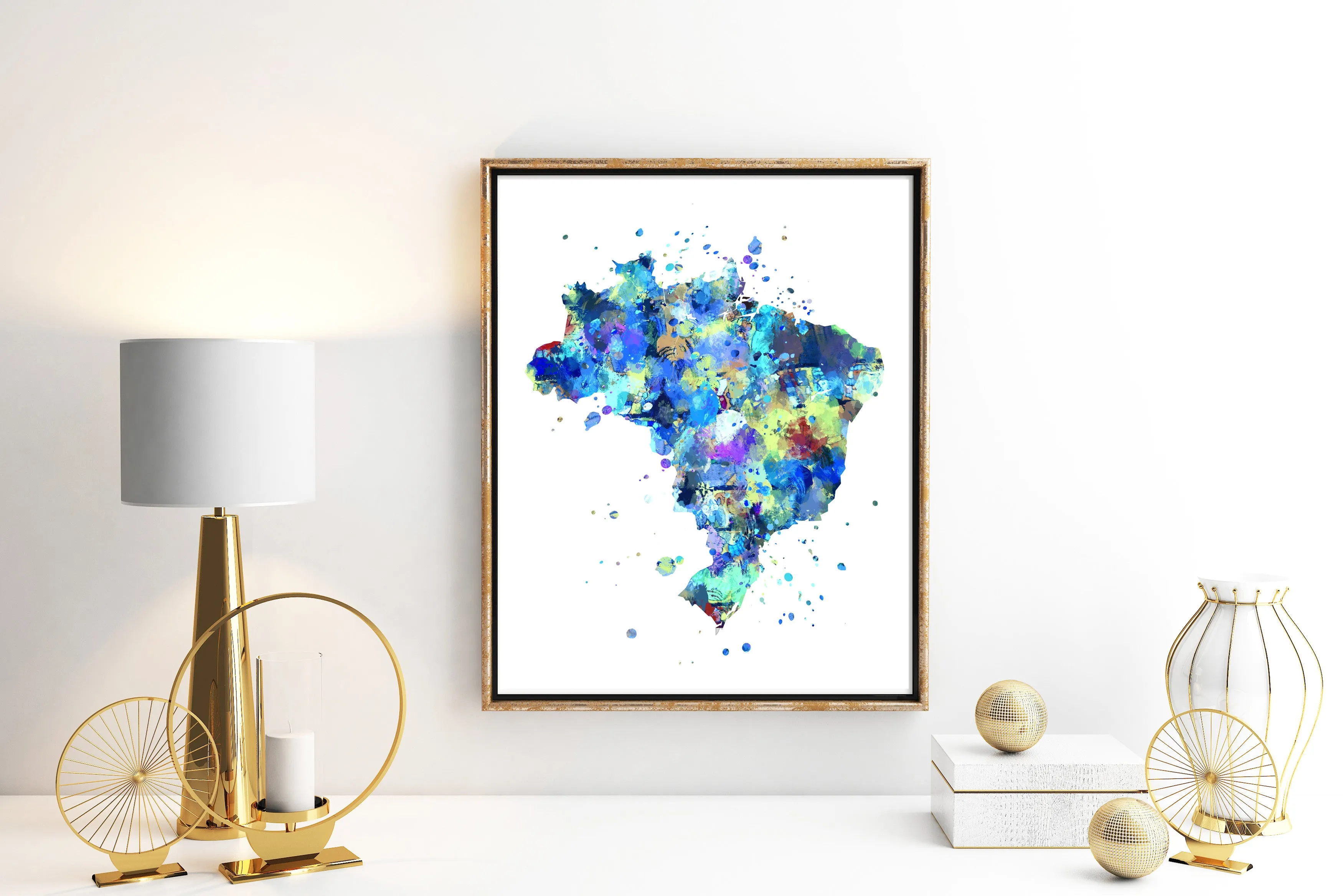 Brazil Map Art Print - Unframed
