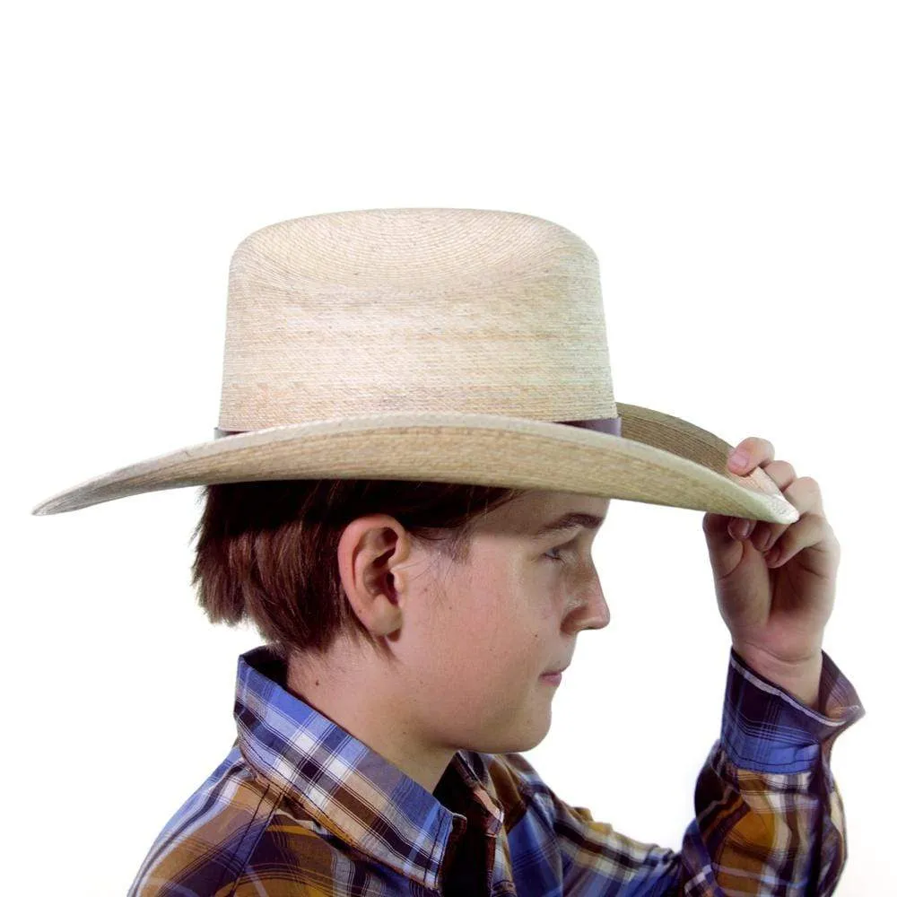 Brigalow Elastic Band Youth Western Palm Leaf Hat (16155)
