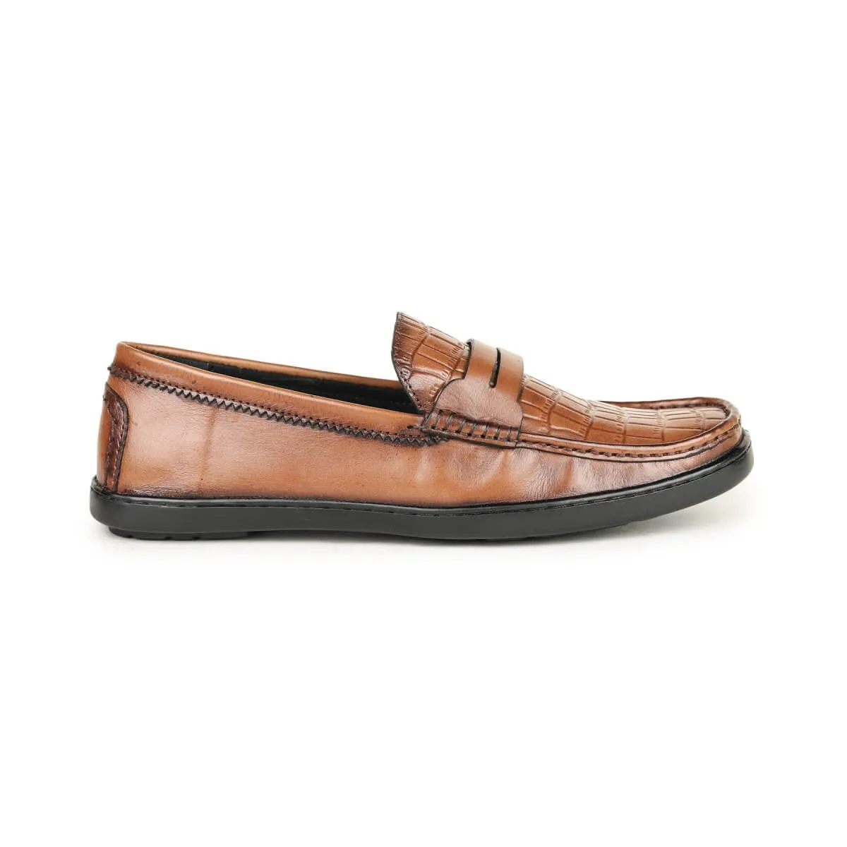Britmen S-21 Men's Leather Contemporary Penny Loafers