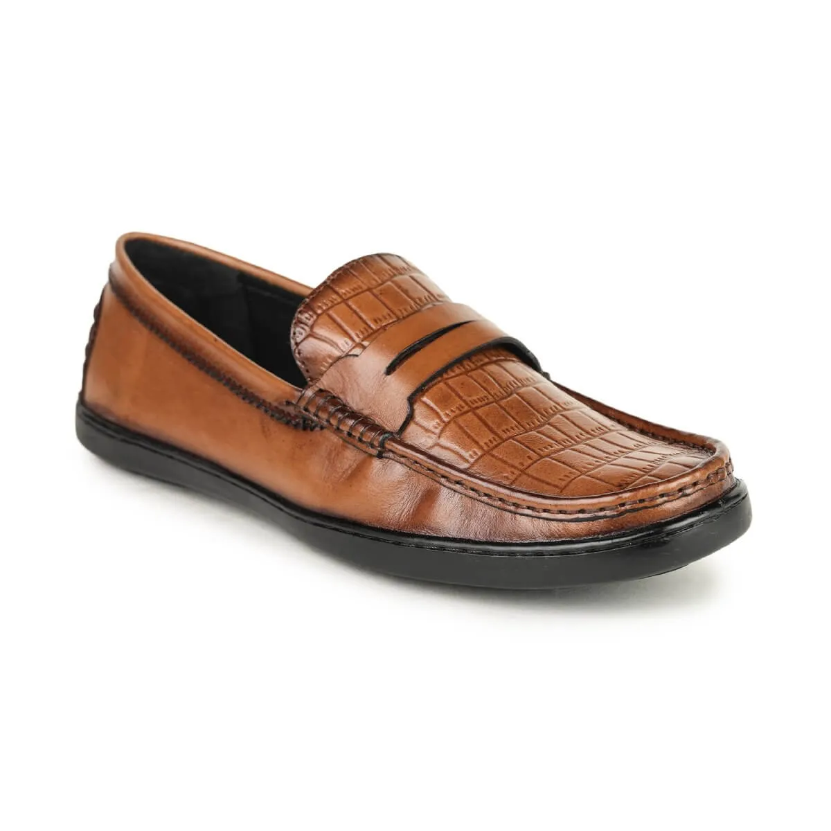 Britmen S-21 Men's Leather Contemporary Penny Loafers