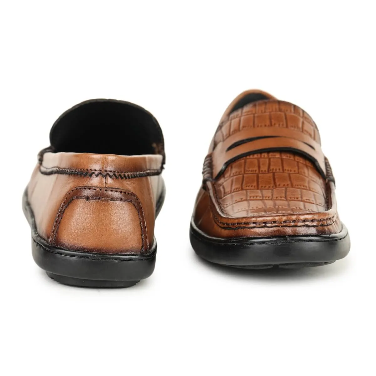 Britmen S-21 Men's Leather Contemporary Penny Loafers