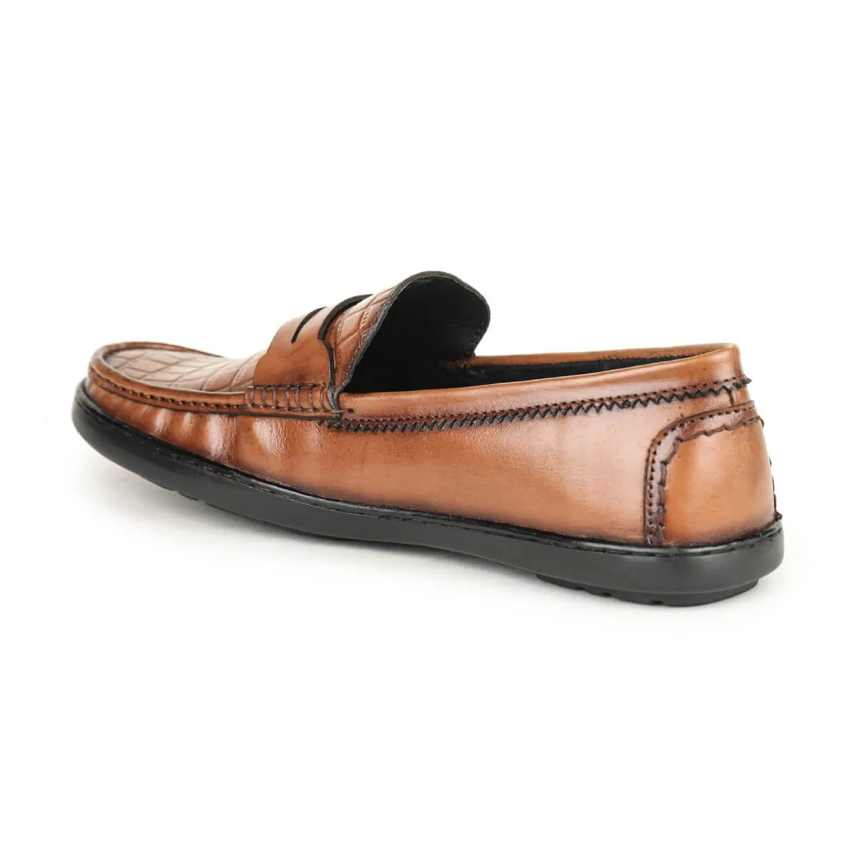 Britmen S-21 Men's Leather Contemporary Penny Loafers