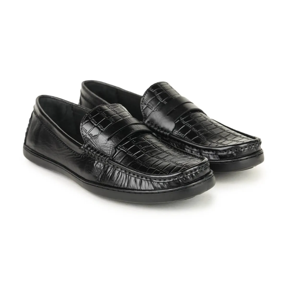 Britmen S-21 Men's Leather Contemporary Penny Loafers