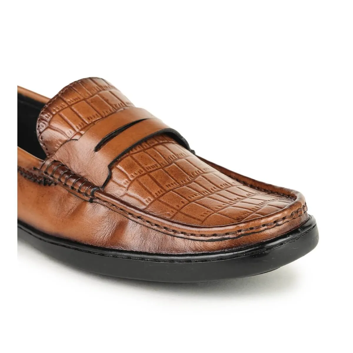 Britmen S-21 Men's Leather Contemporary Penny Loafers