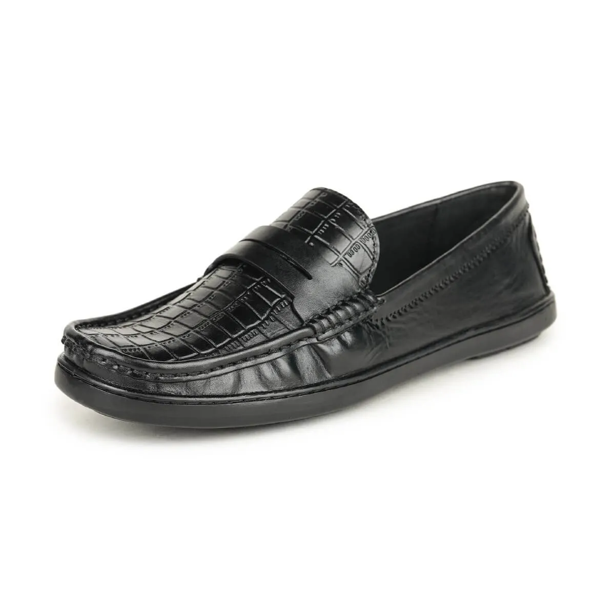 Britmen S-21 Men's Leather Contemporary Penny Loafers