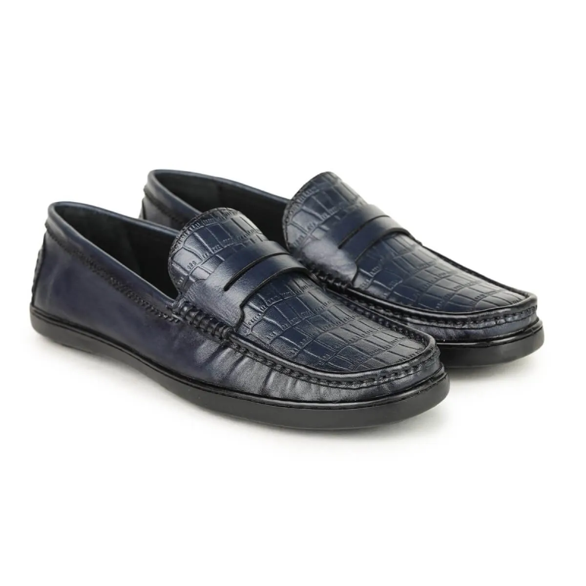 Britmen S-21 Men's Leather Contemporary Penny Loafers