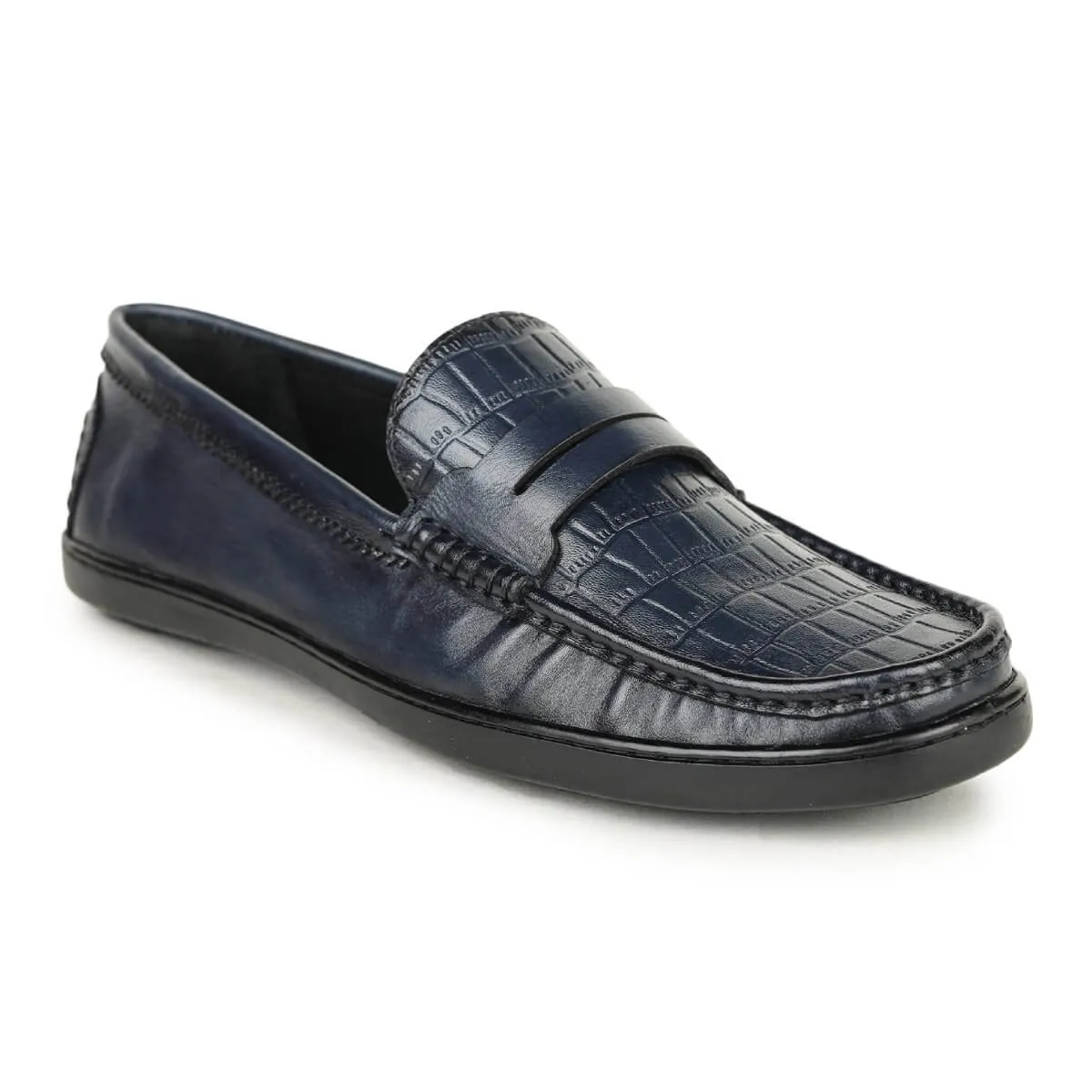 Britmen S-21 Men's Leather Contemporary Penny Loafers