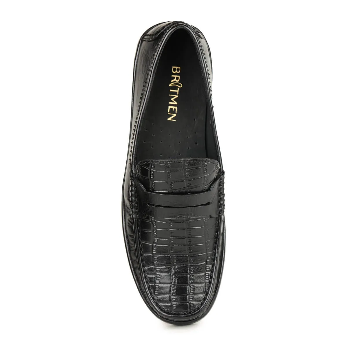 Britmen S-21 Men's Leather Contemporary Penny Loafers