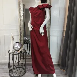 Burgundy Maroon Formal Evening Dress Gown