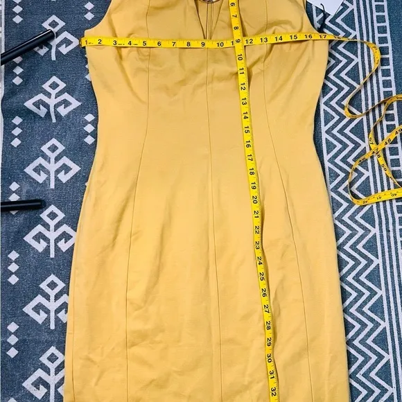 Calvin Klein formal dress ochre with gold hardware 8