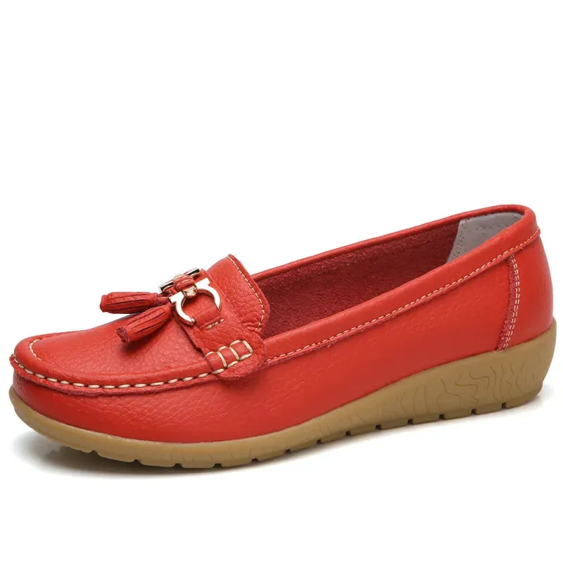 Celeste™ - Genuine Leather Tassel Moccasins