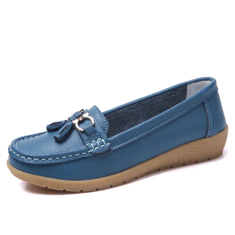 Celeste™ - Genuine Leather Tassel Moccasins