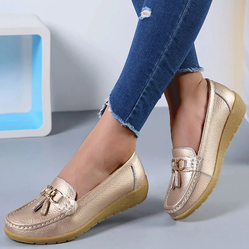 Celeste™ - Genuine Leather Tassel Moccasins
