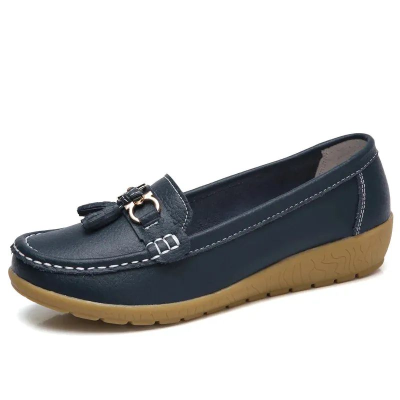Celeste™ - Genuine Leather Tassel Moccasins