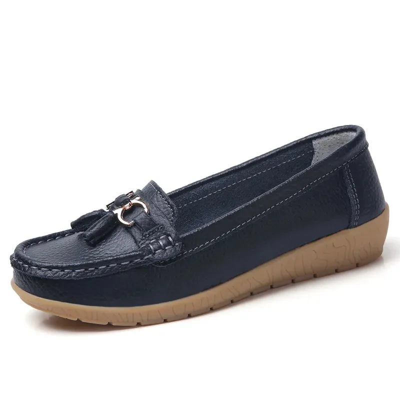 Celeste™ - Genuine Leather Tassel Moccasins