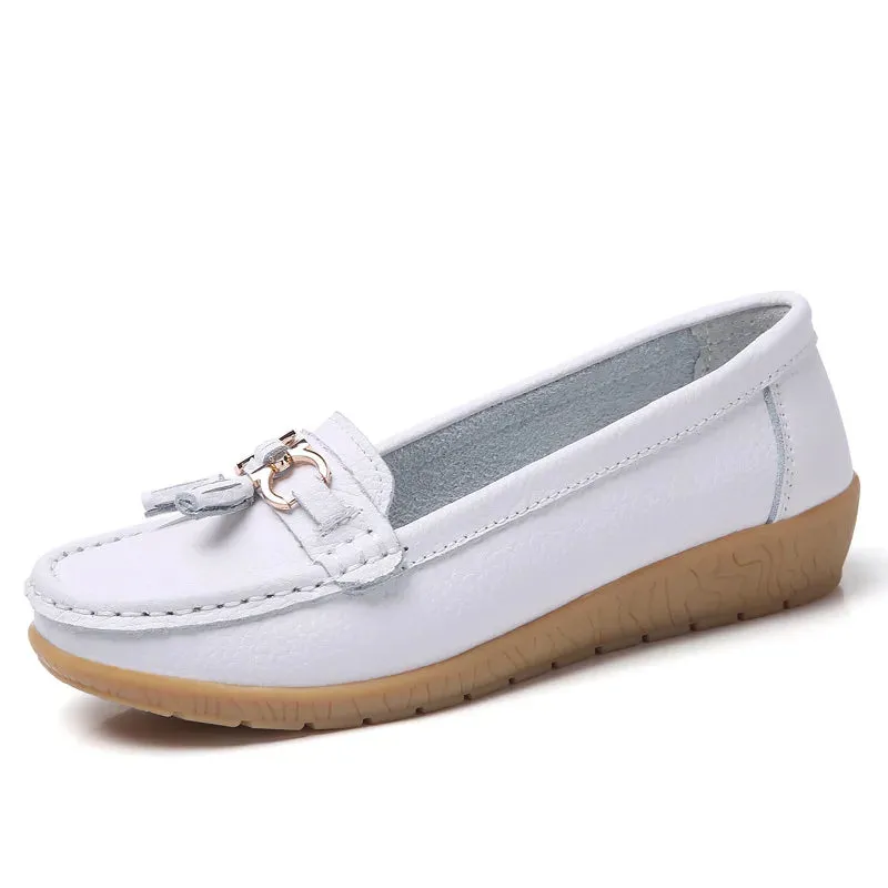 Celeste™ - Genuine Leather Tassel Moccasins