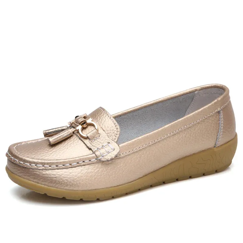 Celeste™ - Genuine Leather Tassel Moccasins