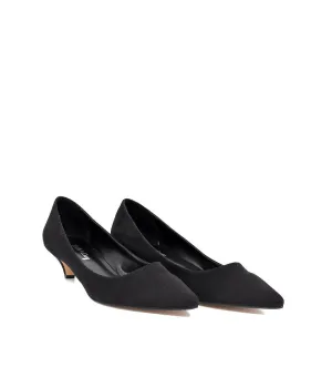 Classic Black Suedette Kitten Heels