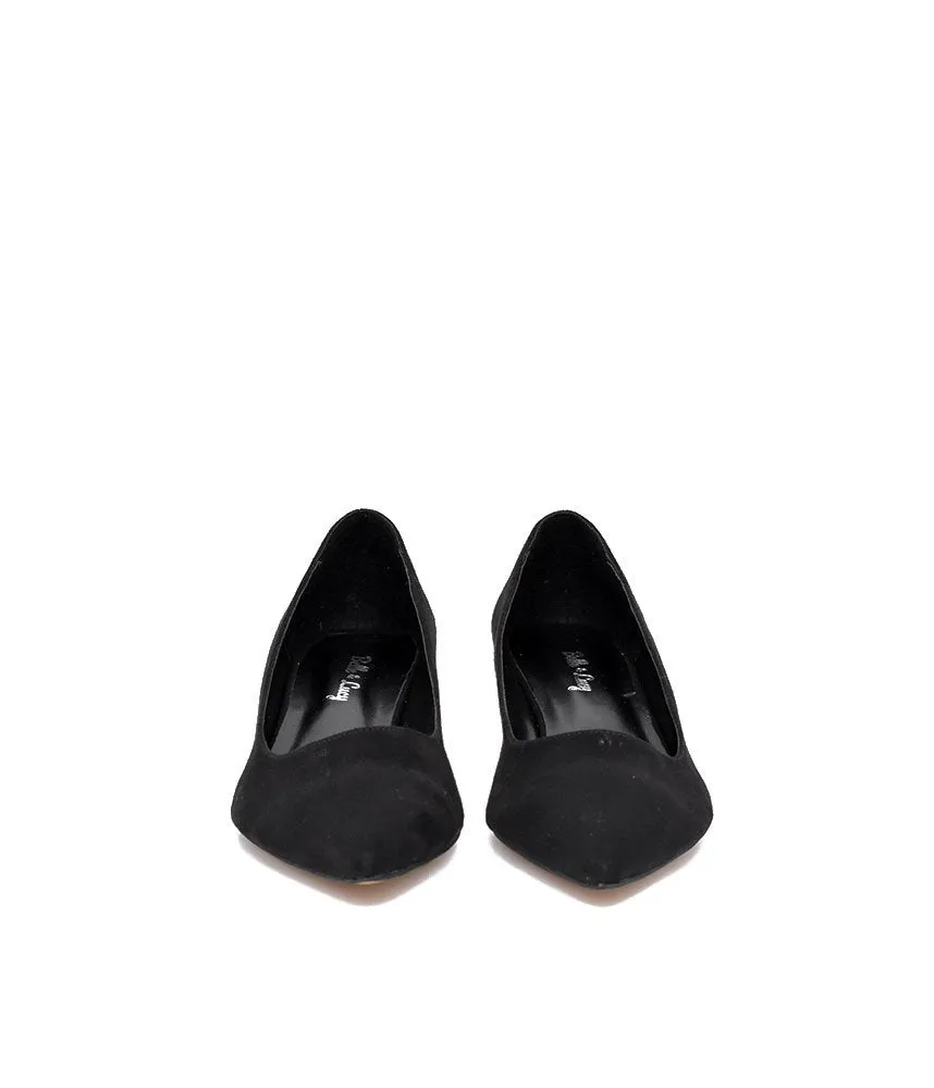 Classic Black Suedette Kitten Heels