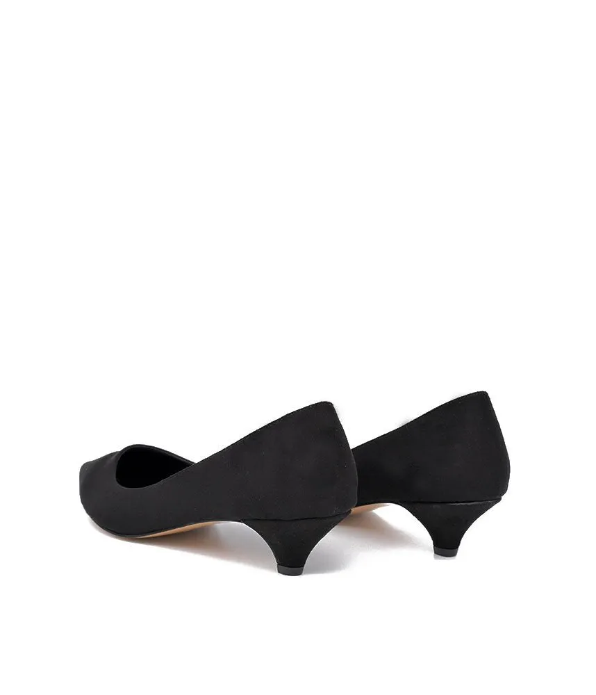 Classic Black Suedette Kitten Heels